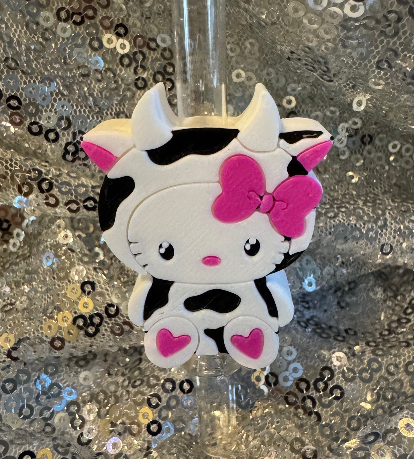 Pink Bow HIghland Cow