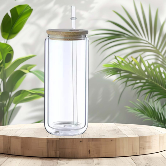 16oz Glass Snowglobe Tumbler