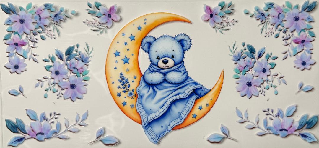 Bedtime moon bear w/ flowers