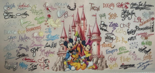 MIckey and Friends Disneyland signatures pink