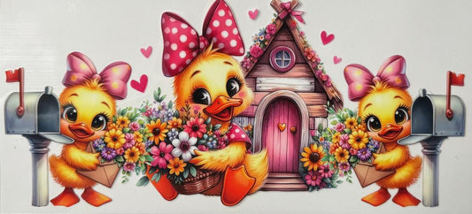 Cute little chicks w/ flowers