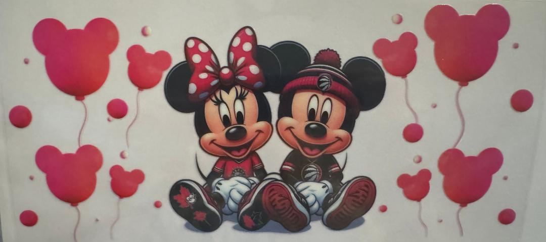 Mickey and Minnie heart balloons