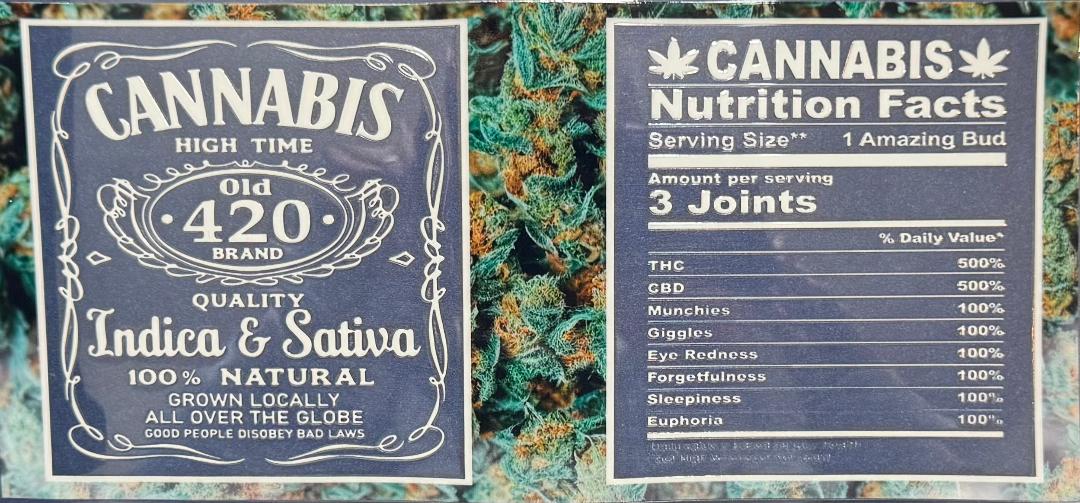 Cannabis Nutrition Facts Green