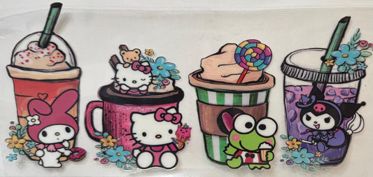 Hello Kitty w/ other characters and coffee