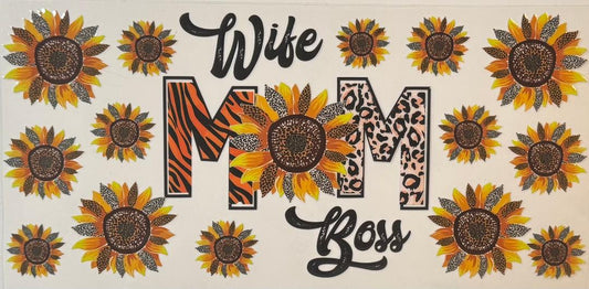 Wife Mom Boss Sunflowers