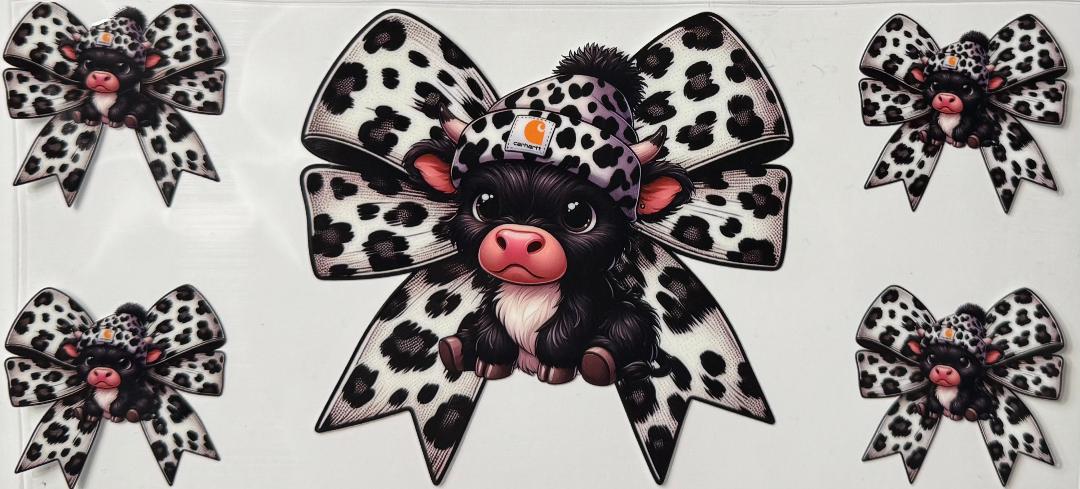 Black highland cow Carhartt bow