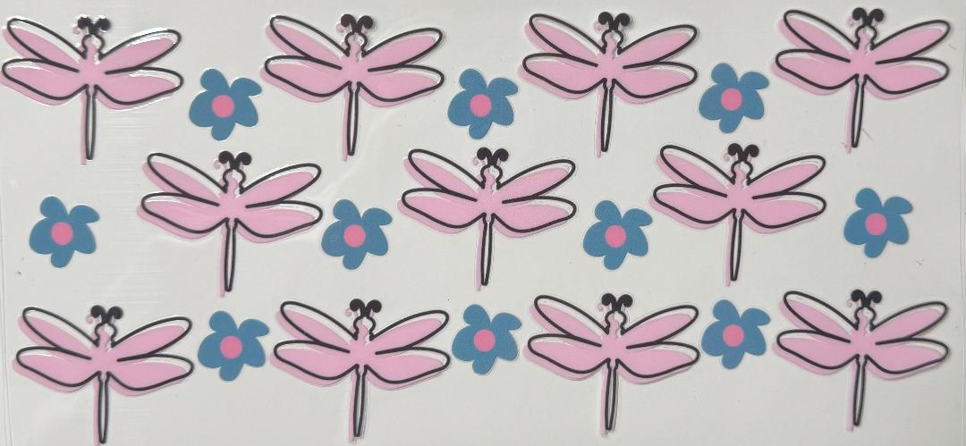 Dragonflies and flowers