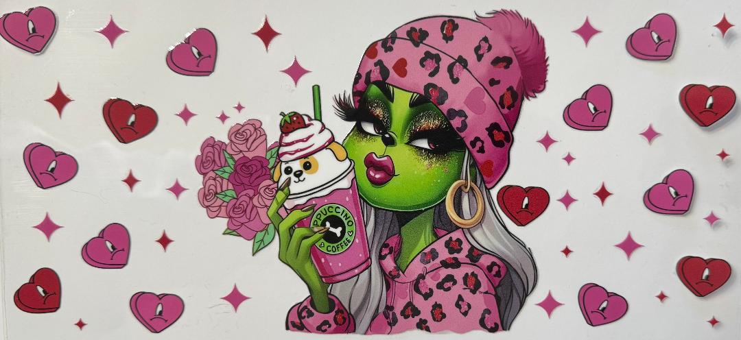 Grinch girl coffee