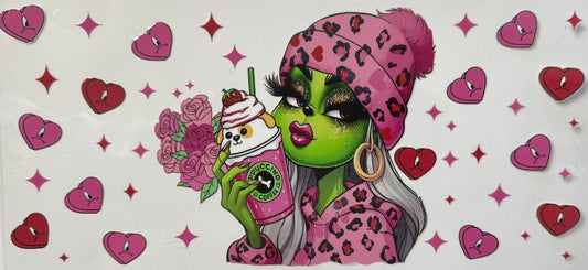 Grinch girl coffee