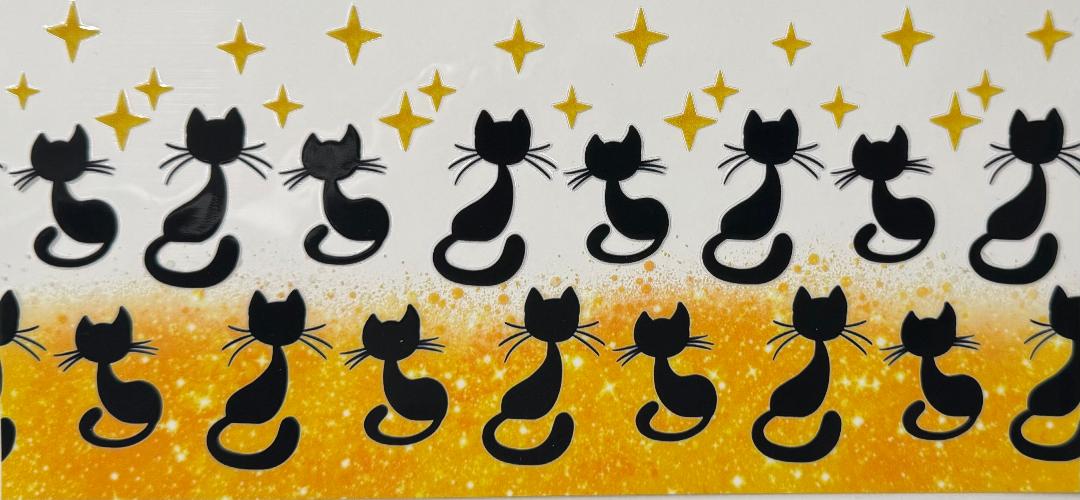 Cat silhouette w/ yellow stars