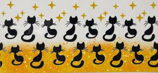 Cat silhouette w/ yellow stars