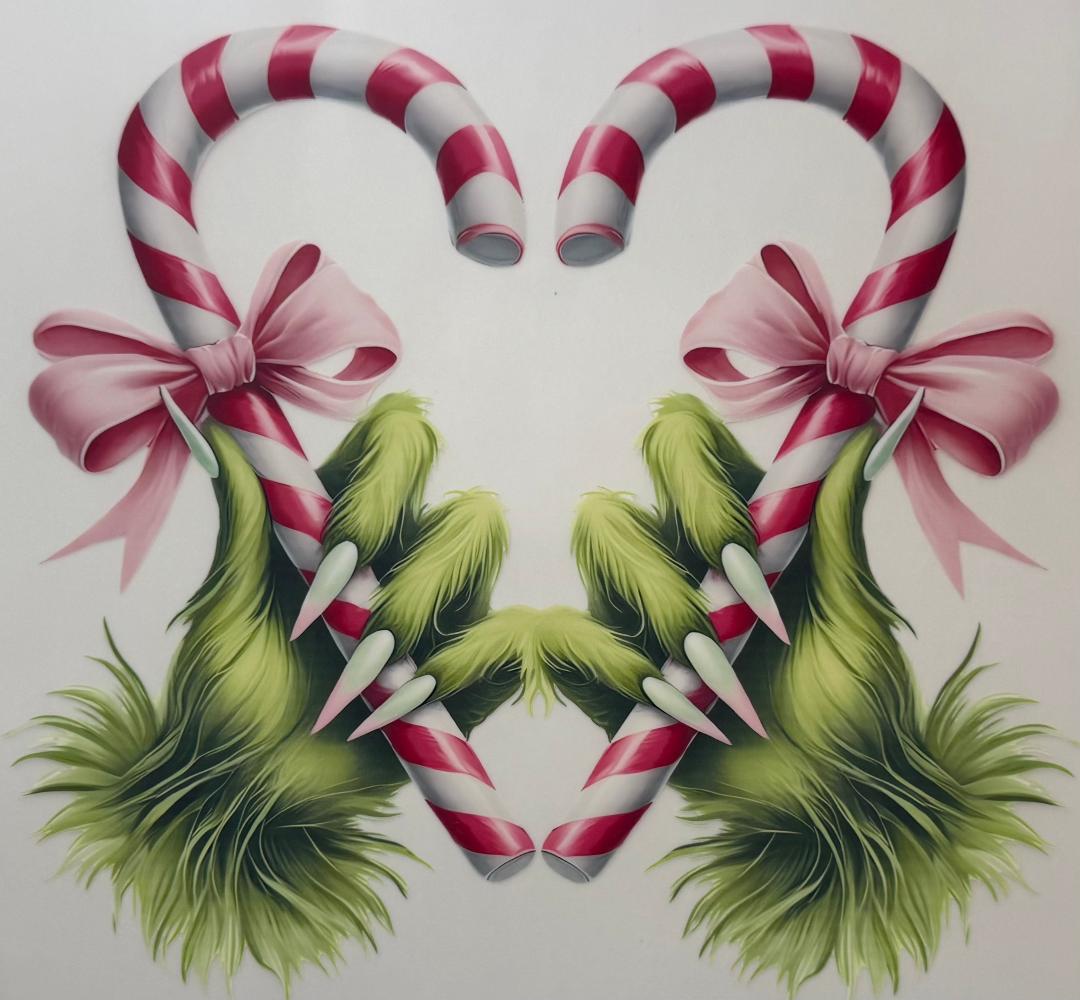 Grinch Candy Cane Heart