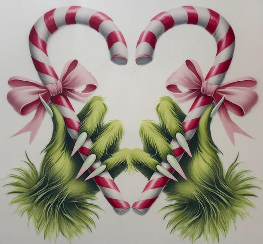 Grinch Candy Cane Heart