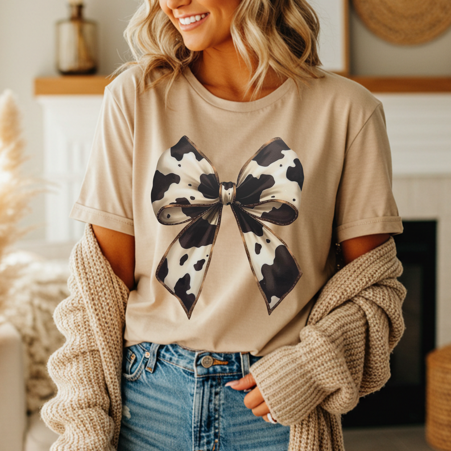 Cow Print Bow