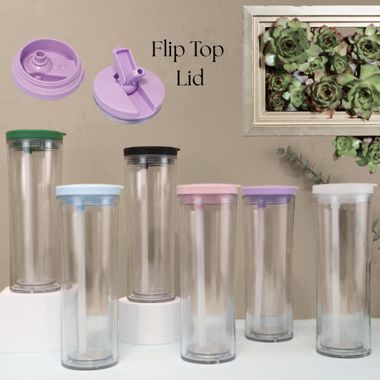 20oz Flip Top Snow Globe Acrylic Tumbler