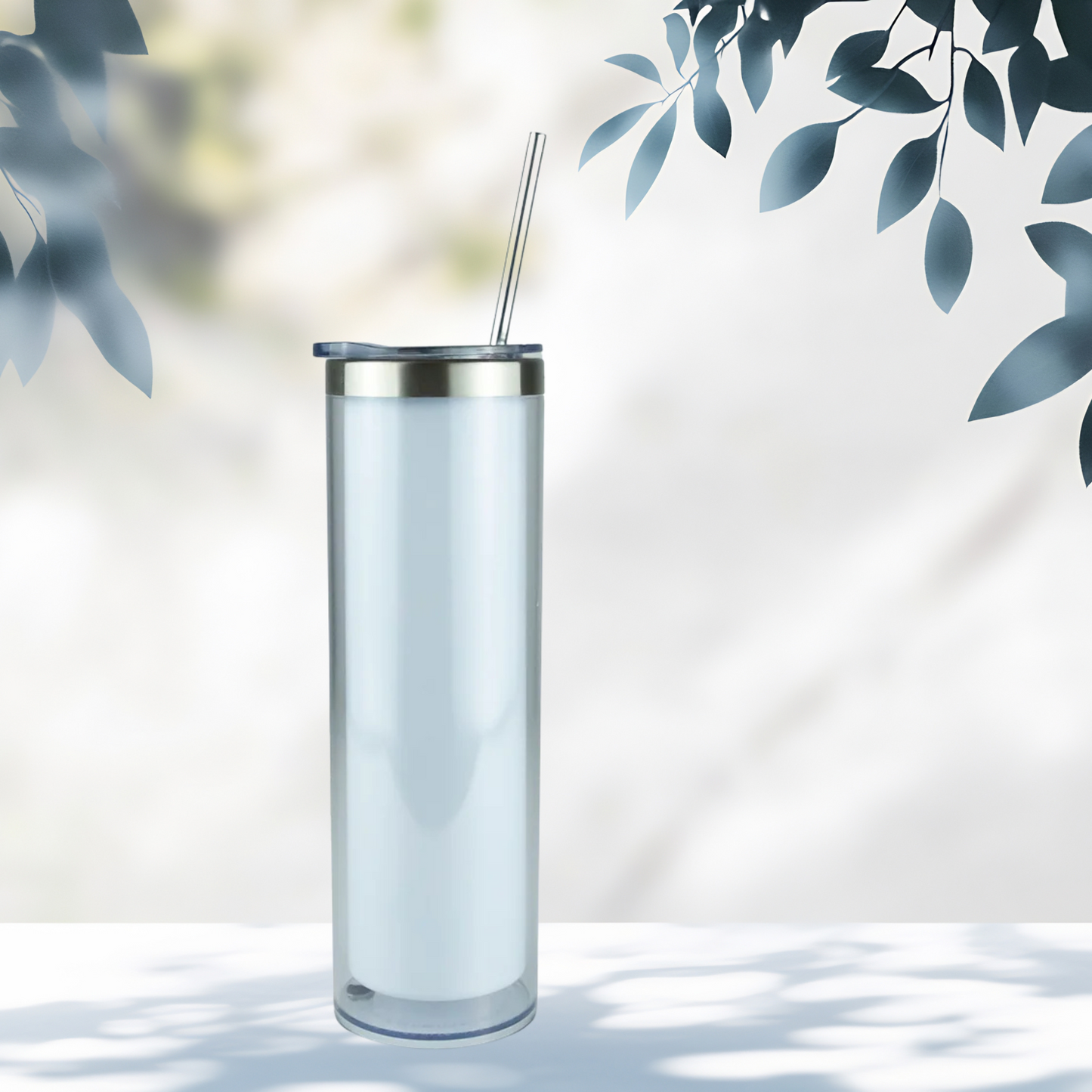 20oz Stainless steel/Acrylic Snowglobe Tumbler