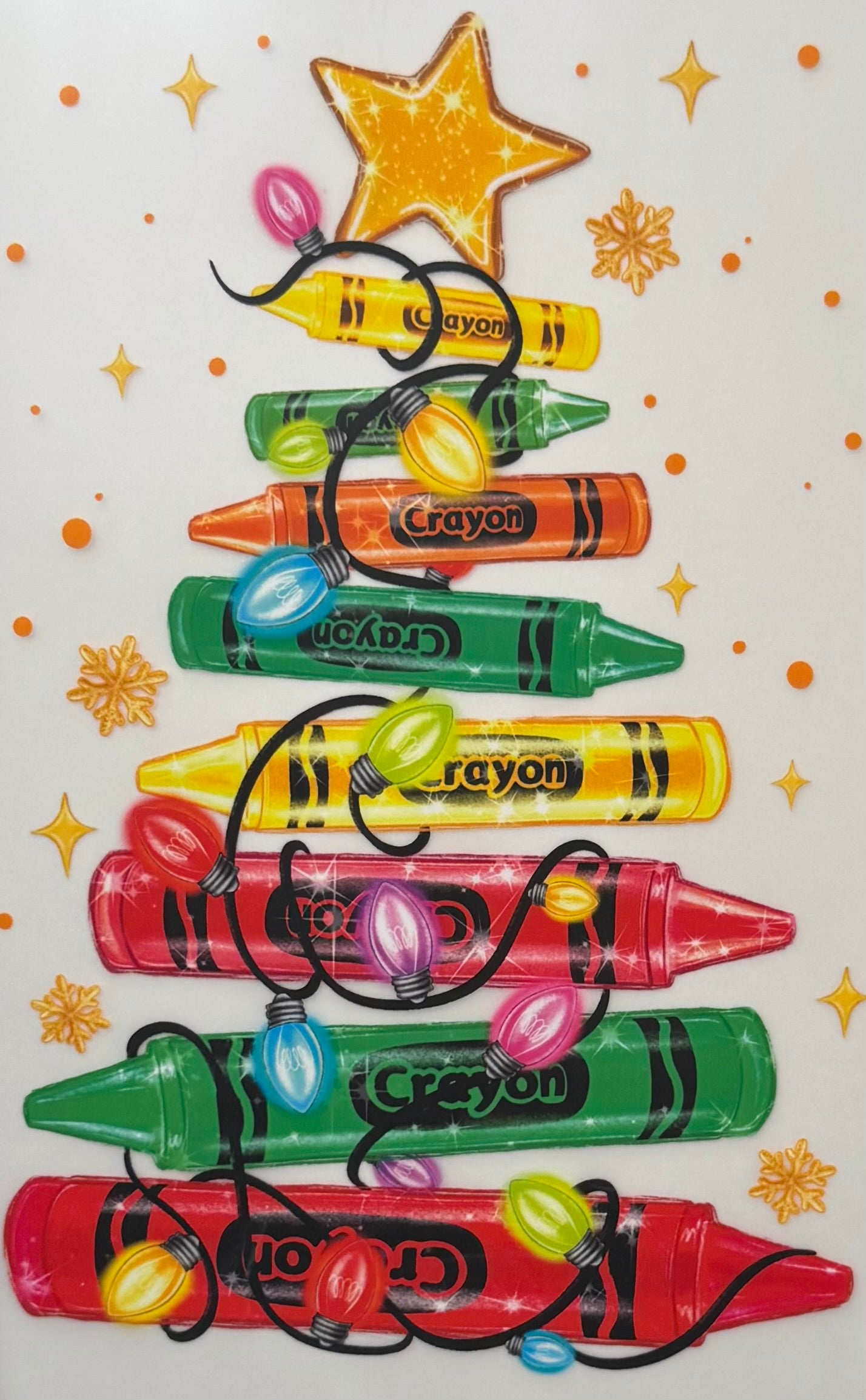 Christmas tree of crayons