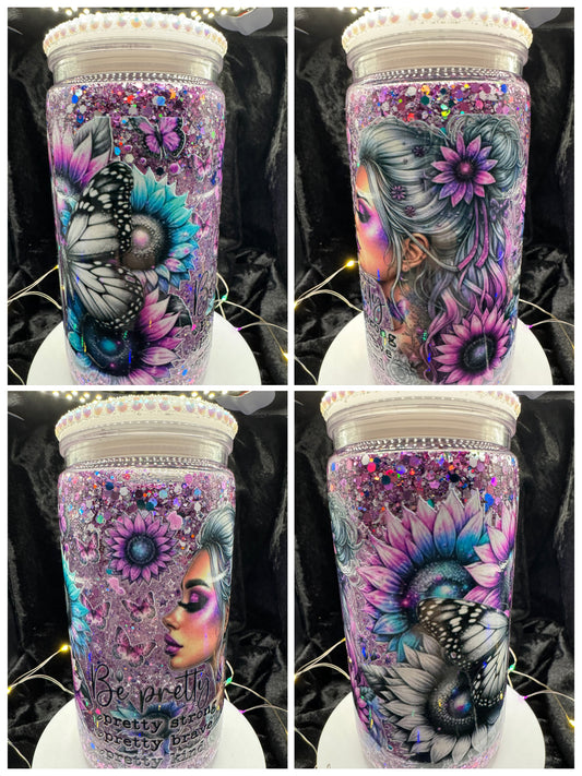 Be Pretty Acrylic Snow Globe Tumbler