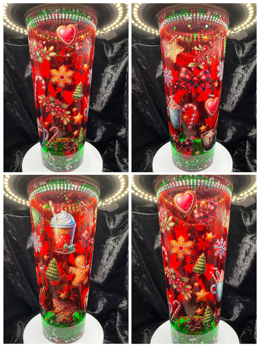 24oz Christmas Acrylic Tapered Tumbler