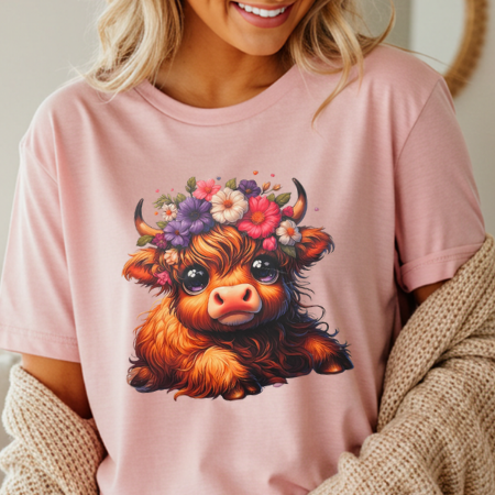 Flower Halo Highland Cow