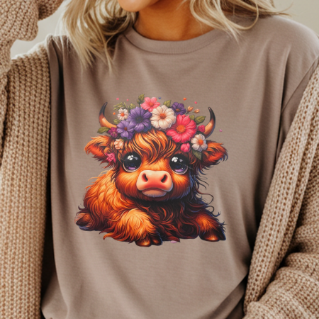 Flower Halo Highland Cow