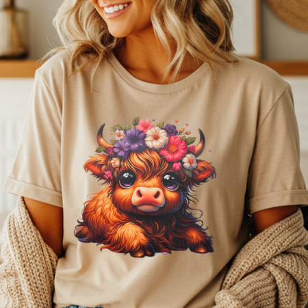 Flower Halo Highland Cow