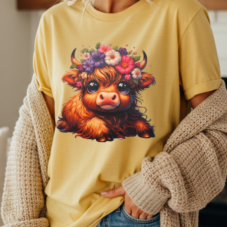 Flower Halo Highland Cow