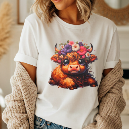Flower Halo Highland Cow