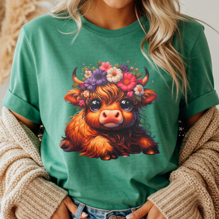 Flower Halo Highland Cow