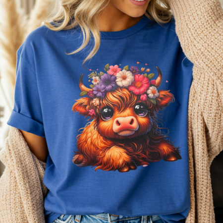 Flower Halo Highland Cow