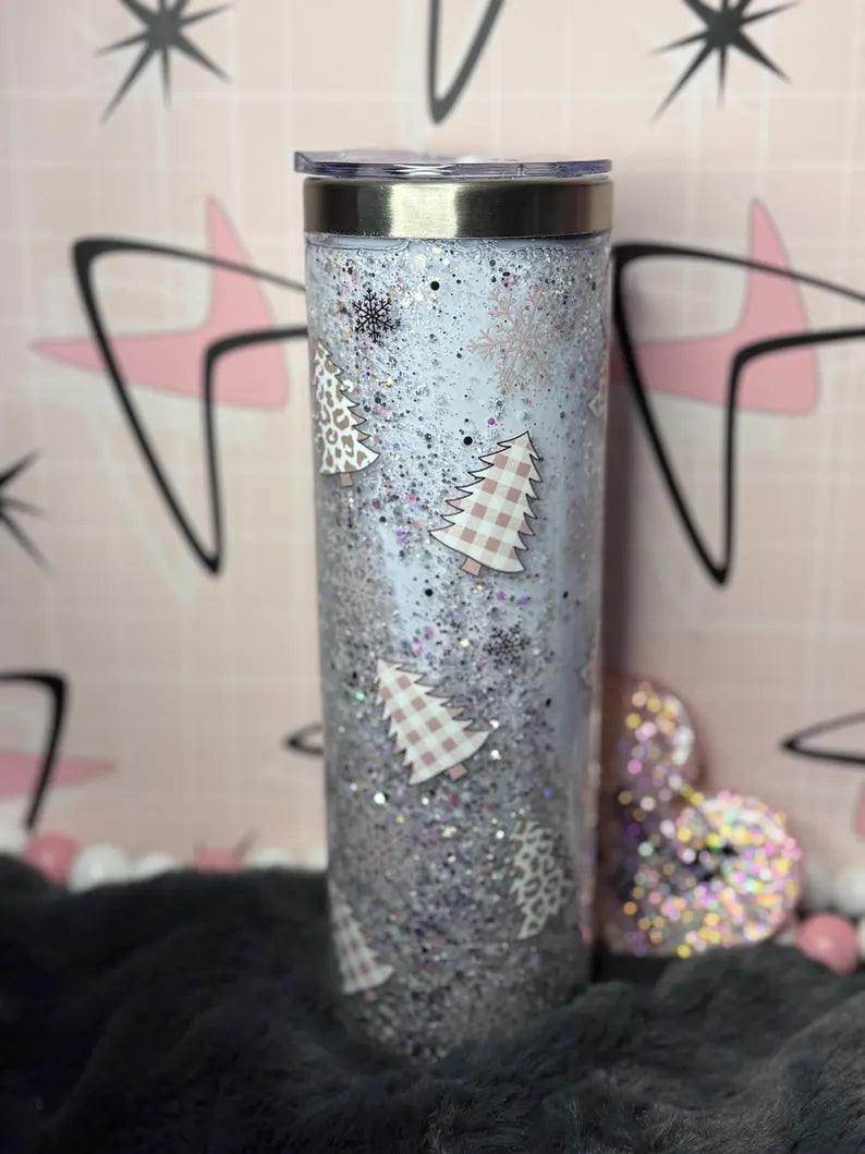 20oz Stainless steel/Acrylic Snowglobe Tumbler