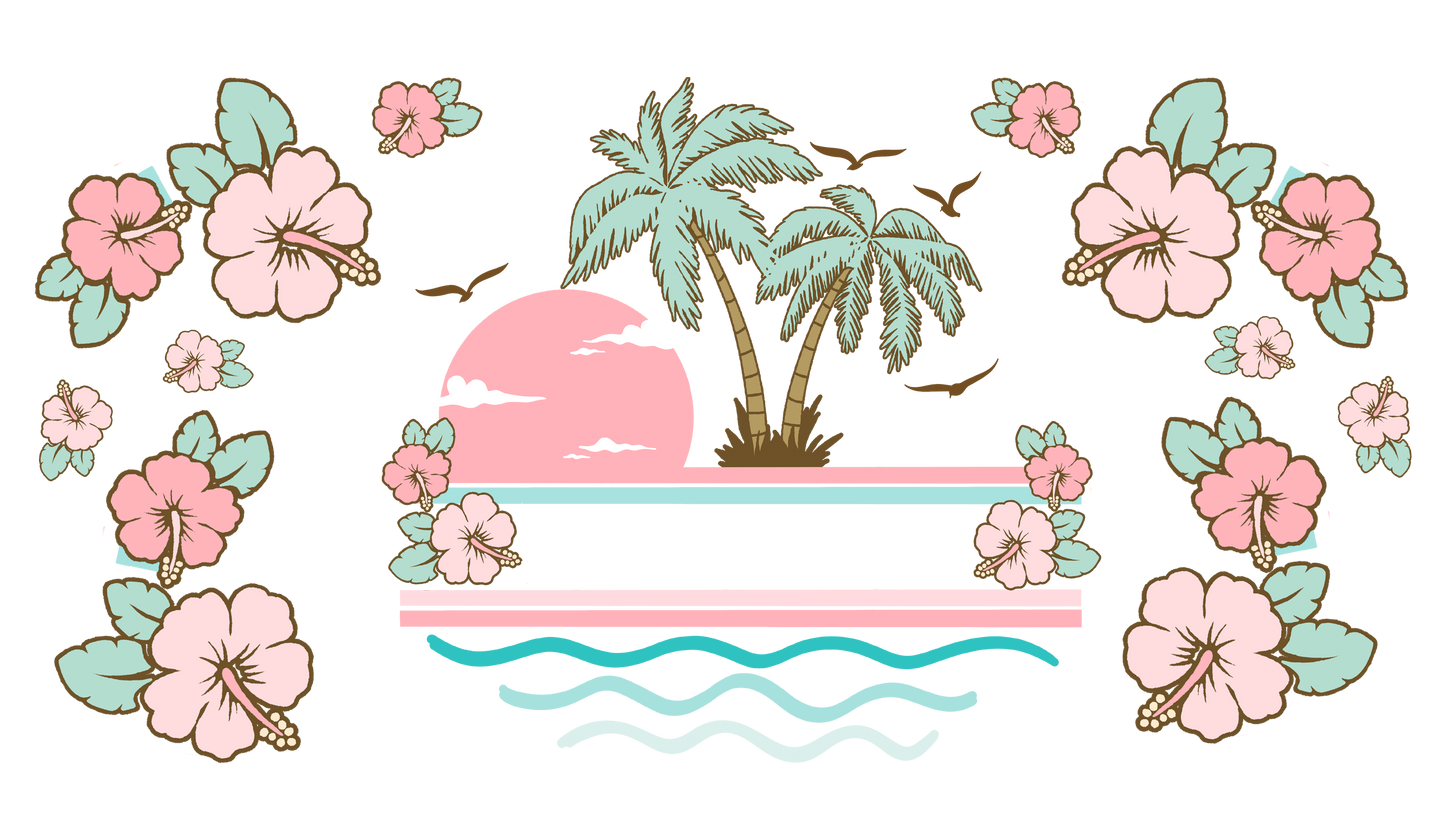 16oz Beach/Summer Sublimation Designs