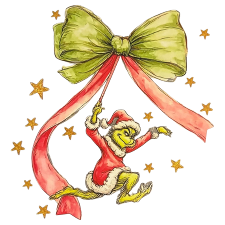 Jumping Green Santa