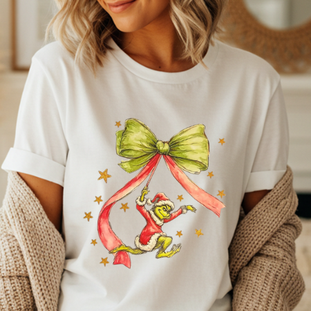 Jumping Green Santa