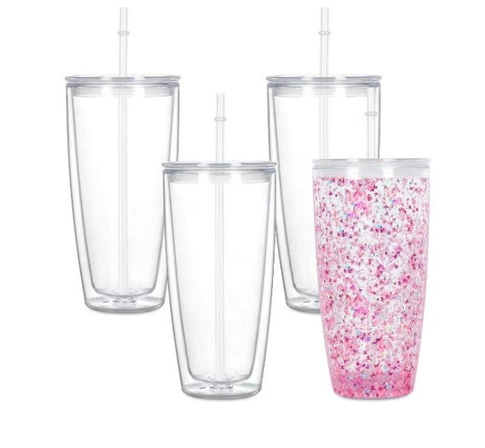 24oz Acrylic Snow Globe Tumber