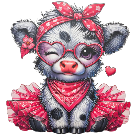 Pink Heart Glasses Highland Ballerina