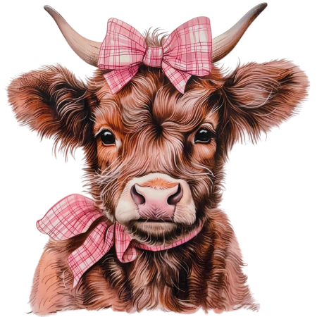 Pink Bow Brown Highland