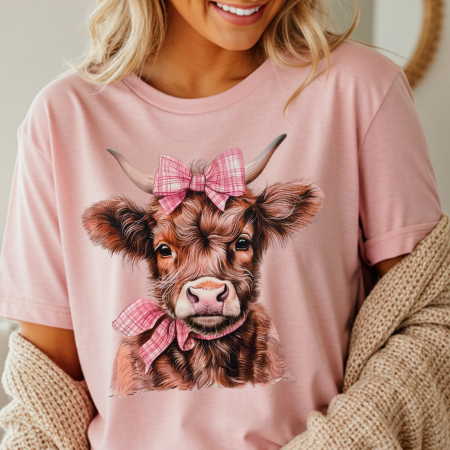 Pink Bow Brown Highland