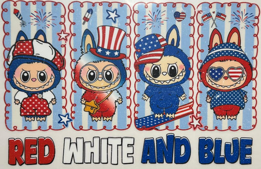 Labubu red white and blue