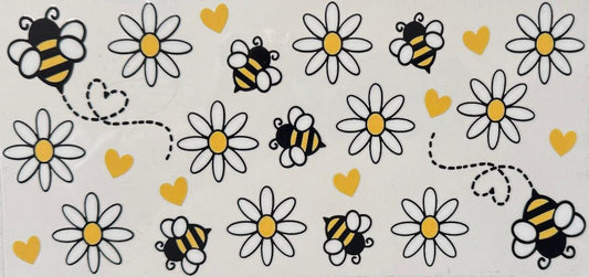 Honey Bee flowers and hearts