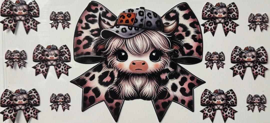 Highland Cow w/ Cheetah bow