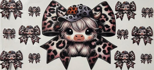 Highland Cow w/ Cheetah bow