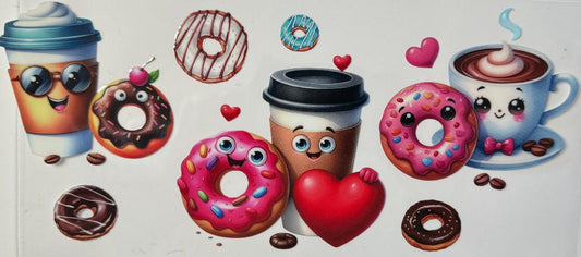 Coffee cups and donuts