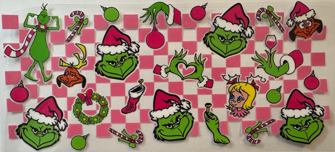 Pink checkered Grinch