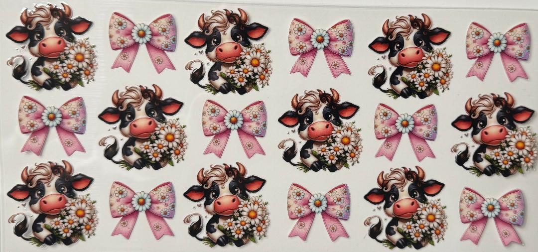 Cute Cow with daisies and bows