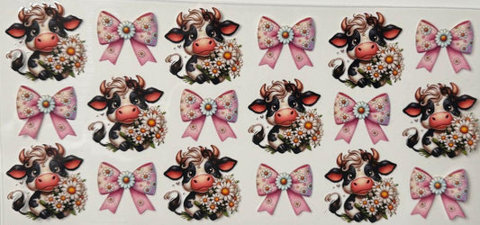 Cute Cow with daisies and bows