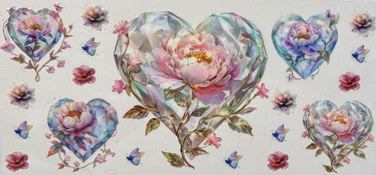 Crystal heart w/ roses