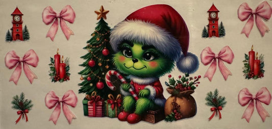 Baby Grinch pink bows