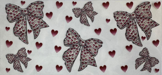 Pink heart bow