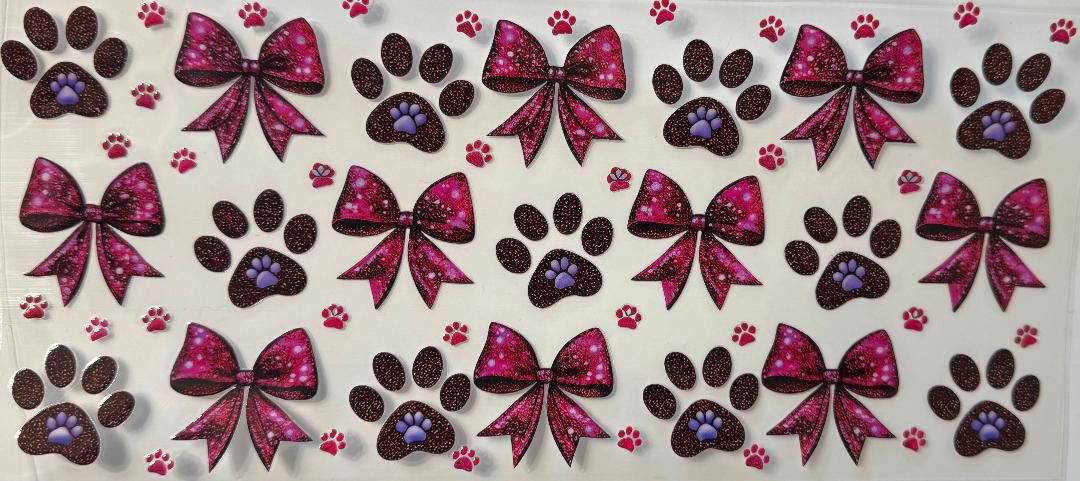 Pink bows and paw prints